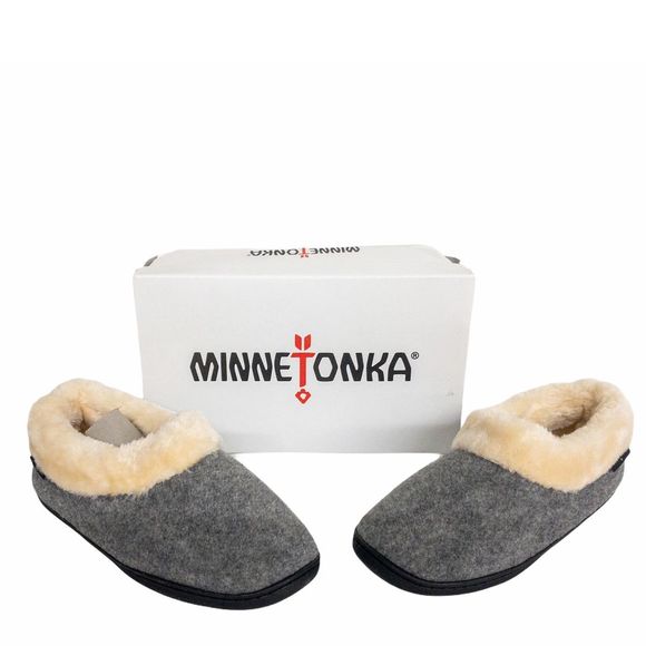 minnetonka fur slippers